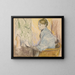 Madame Henri Rouart na fotelu przed małym stołem z figurką Tanagra - Edgar Degas — oprawiony obraz na ścianie