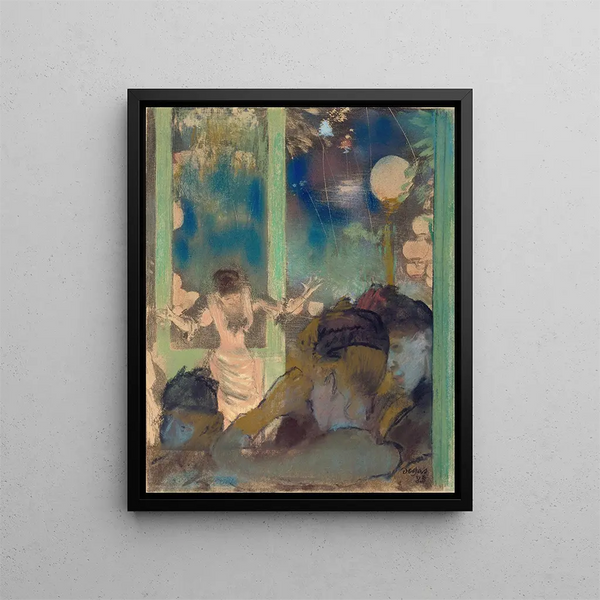 Mademoiselle Bécat w Café des Ambassadeurs - Edgar Degas — oprawiony obraz na ścianie