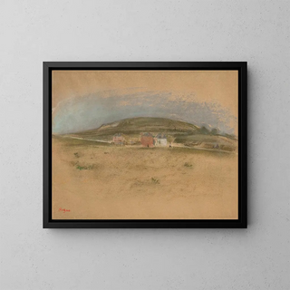Domy u stoku klifu - Edgar Degas — oprawiony obraz na ścianie