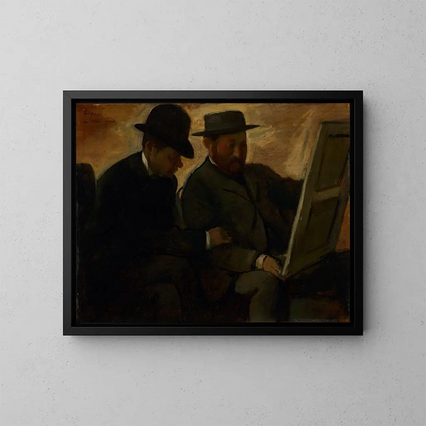 Paul Lafond i Alphonse Cherfils badający obraz - Edgar Degas — oprawiony obraz na ścianie