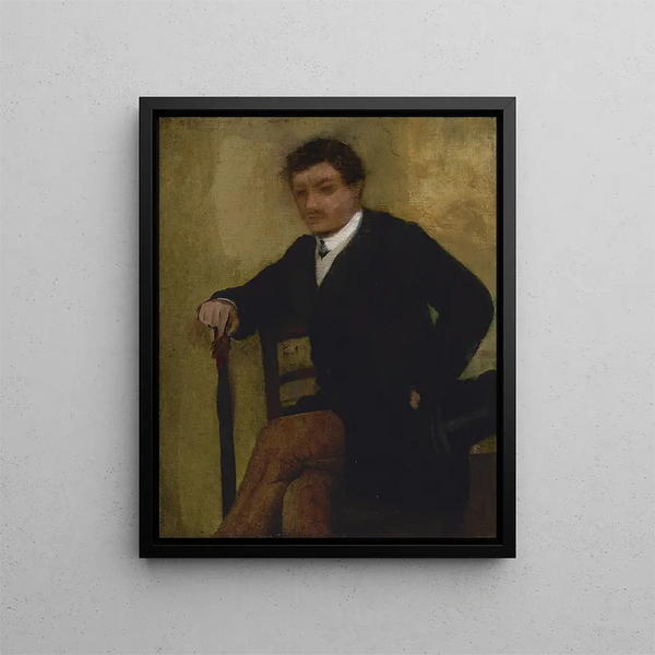 Portret mężczyzny siedzącego - Edgar Degas — oprawiony obraz na ścianie