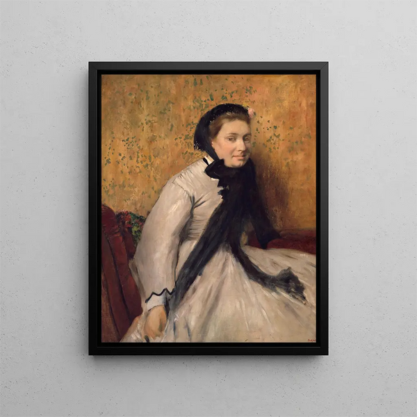 Portret kobiety w szarości - Edgar Degas — oprawiony obraz na ścianie