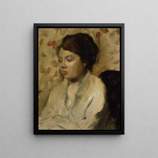 Portret młodej kobiety - Edgar Degas — oprawiony obraz na ścianie