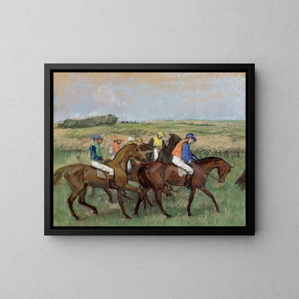 Wyścigi - Edgar Degas — oprawiony obraz na ścianie