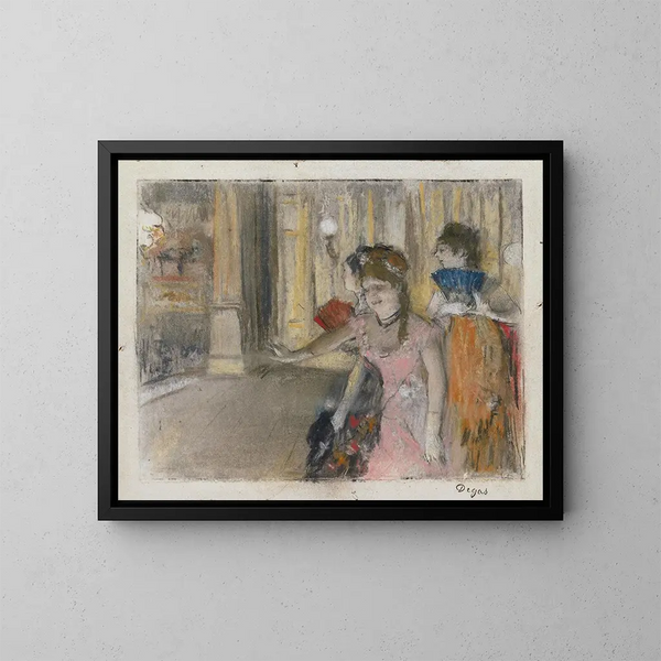 Śpiewacy na scenie - Edgar Degas — oprawiony obraz na ścianie