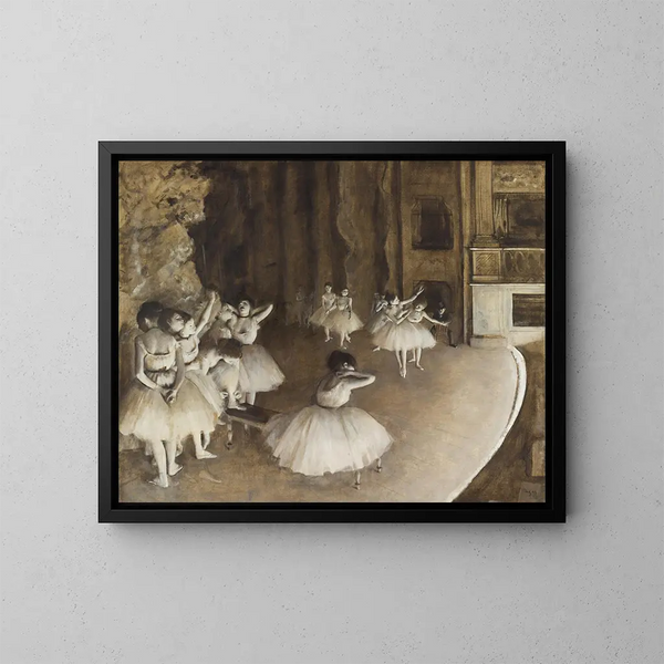 La Répétition du ballet sur scène - Edgar Degas — oprawiony obraz na ścianie