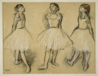 Trzy studia tancerki w czwartej pozycji - Edgar Degas — widok dzieła