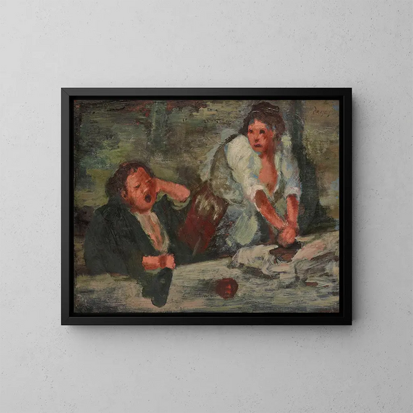 Kobiety z praniem - Edgar Degas — oprawiony obraz na ścianie