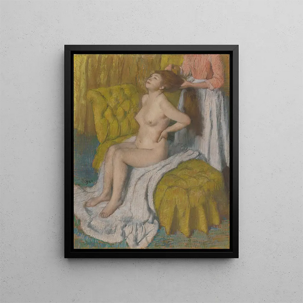 Kobieta czesząca włosy - Edgar Degas — oprawiony obraz na ścianie