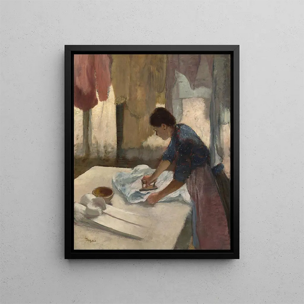 Kobieta prasująca - Edgar Degas — oprawiony obraz na ścianie