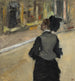 Kobieta widziana od tyłu, wizyta w muzeum - Edgar Degas — widok dzieła