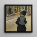 Kobieta widziana od tyłu, wizyta w muzeum - Edgar Degas — oprawiony obraz na ścianie