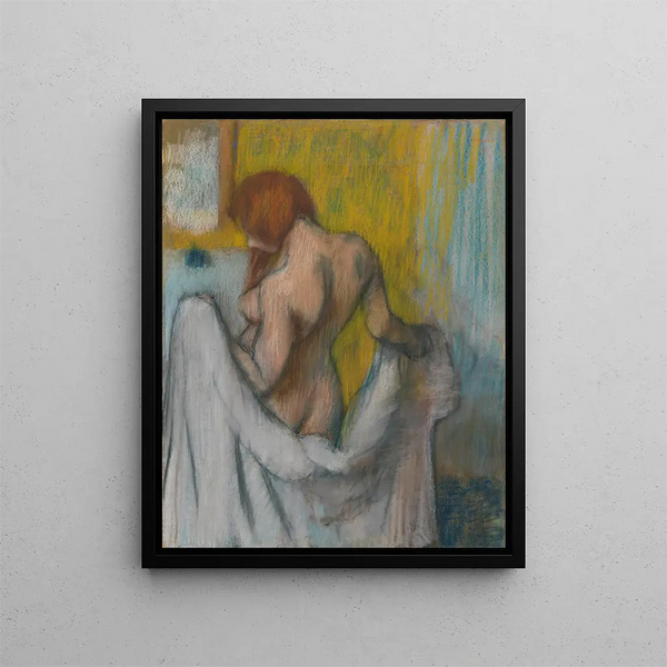 Kobieta z ręcznikiem - Edgar Degas — oprawiony obraz na ścianie