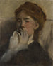 Młoda kobieta z ręką na ustach - Edgar Degas — widok dzieła