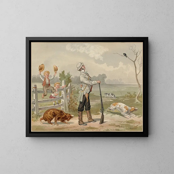 Scena myśliwska - Edmund Birckhead Bensell — oprawiony obraz na ścianie