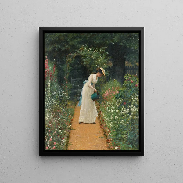 Le jardin de ma dame - Edmund Blair Leighton — oprawiony obraz na ścianie