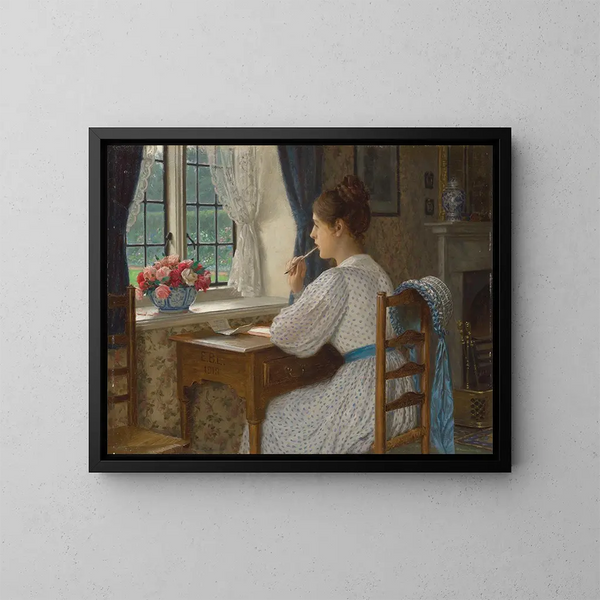 Pensées errantes - Edmund Blair Leighton — oprawiony obraz na ścianie
