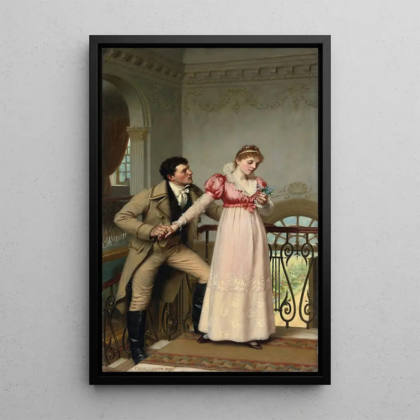 Tak czy nie - Edmund Blair Leighton — oprawiony obraz na ścianie