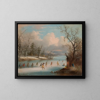 Edmund C Coates - Indians Playing Lacrosse on the Ice.webp