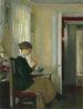 Joséphine tricote - Edmund Charles Tarbell — widok dzieła