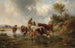 Wrona z pasterzami przy brodzie - Edmund Mahlknecht — widok dzieła