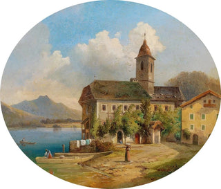 Widok na Świętego Wolfganga - Edmund Mahlknecht — widok dzieła