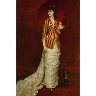 Czerwony parasol - Édouard Alexandre Sain — widok dzieła