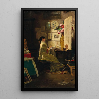 Le peintre à la pause thé - Édouard John Menta — oprawiony obraz na ścianie