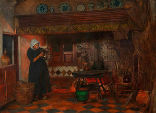 wnętrza kuchni holenderskiej - Eduard Charlemont — widok dzieła