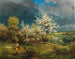 Nadchodząca burza wiosną - Eduard Leonhardi — widok dzieła