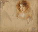 Damy w kapeluszu w żółtej sukni - Eduard Veith — widok dzieła
