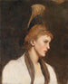Kobieta w profilu z złotym czapką - Eduard Veith — widok dzieła