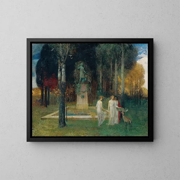 Nimfa w basenie - Eduard Veith — oprawiony obraz na ścianie