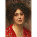 Portret młodej kobiety w czerwonej sukni - Eduard Veith — widok dzieła