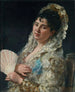 Portret hiszpańskiej damy z wachlarzem - Eduardo León Garrido — widok dzieła