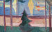 pejzażu plażowego z drzewami i łodziami - Edvard Munch — widok dzieła