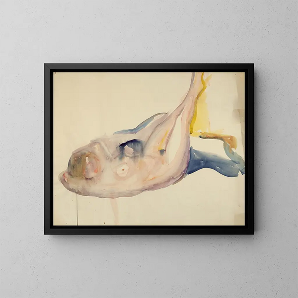Akt leżący z uniesionymi nogami - Edvard Munch — oprawiony obraz na ścianie