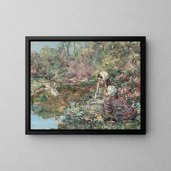 Les bois du lac - Edward Atkinson Hornel — oprawiony obraz na ścianie
