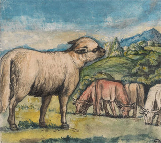Edward Calvert - Lamb and Oxen in a Pastoral Landscape.webp