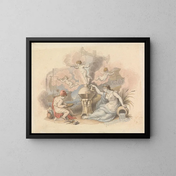 Alegoria pary - Edward Francis Burney — oprawiony obraz na ścianie