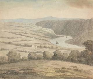 pejzażu rzecznych z łodziami - Edward Francis Burney — widok dzieła