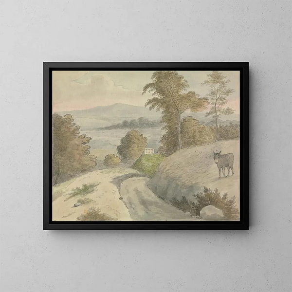 Widok na Surrey - Edward Francis Burney — oprawiony obraz na ścianie