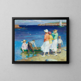 Jedna wyprawa łodzią - Edward Henry Potthast — oprawiony obraz na ścianie