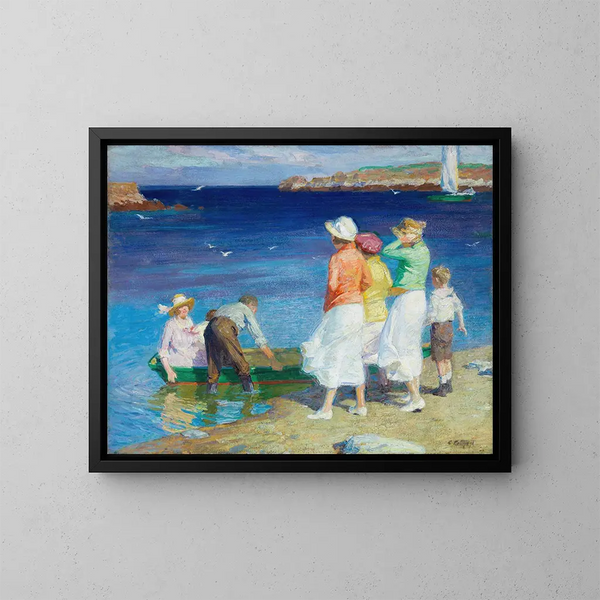 Jedna wyprawa łodzią - Edward Henry Potthast — oprawiony obraz na ścianie