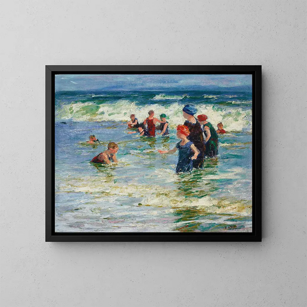 Scena plażowa - Edward Henry Potthast — oprawiony obraz na ścianie