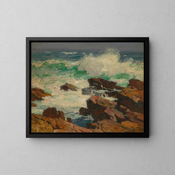 Fale rozbijające się - Edward Henry Potthast — oprawiony obraz na ścianie
