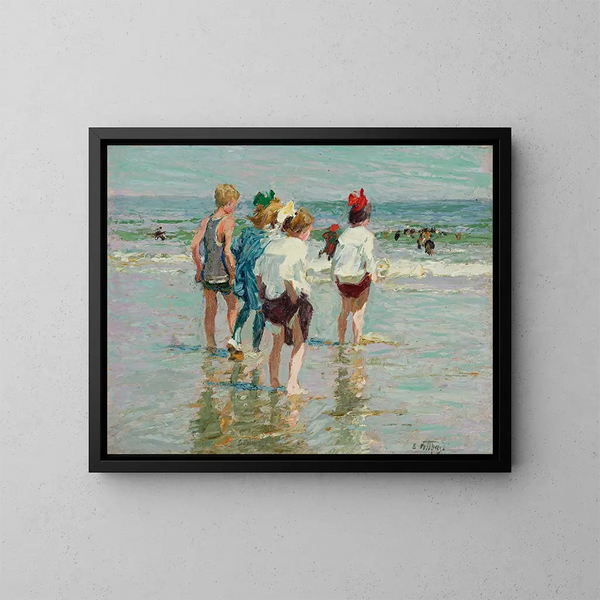 Letni dzień na Brighton Beach - Edward Henry Potthast — oprawiony obraz na ścianie