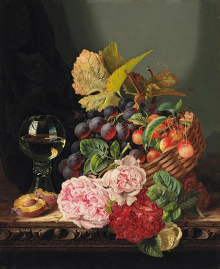 Edward Ladell - Still life with peonies and a glass of wine.webp