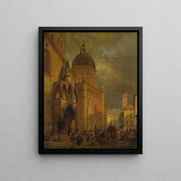 Place du village - Edward Lamson Henry — oprawiony obraz na ścianie