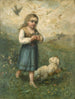 Dziecko z ptakami i psem - Edward Mitchell Bannister — widok dzieła